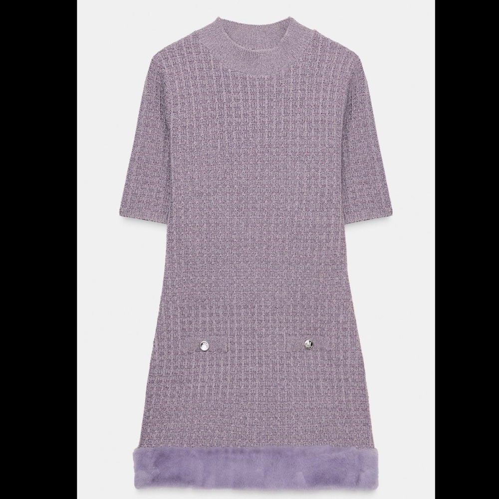 Zara Textured Faux Fur Dress 5063/859